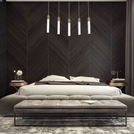 Csillár zsinóron SOLO 5xGU10/MR11/40W/230V fehér