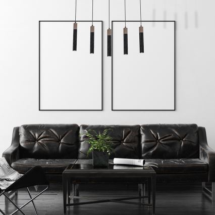 Csillár zsinóron SOLO 5xGU10/MR11/40W/230V fekete