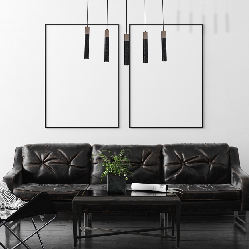 Csillár zsinóron SOLO 5xGU10/MR11/40W/230V fekete