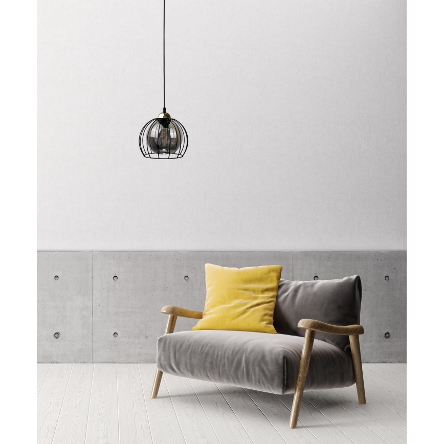 Csillár zsinóron SOLO BLACK 1xE27/60W230V fekete/arany