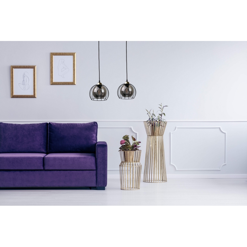 Csillár zsinóron SOLO BLACK 2xE27/60W230V fekete/arany