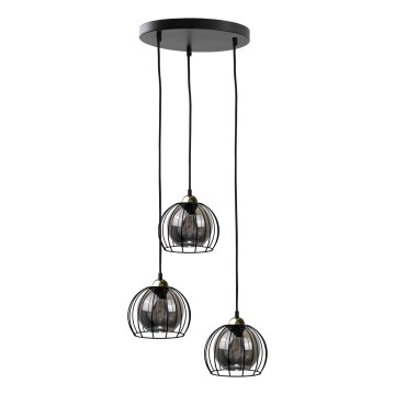Csillár zsinóron SOLO BLACK 3xE27/60W230V fekete/arany