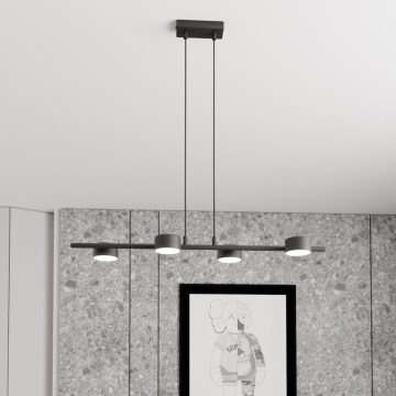 Csillár zsinóron SORA 4xGX53/12W/230V fekete