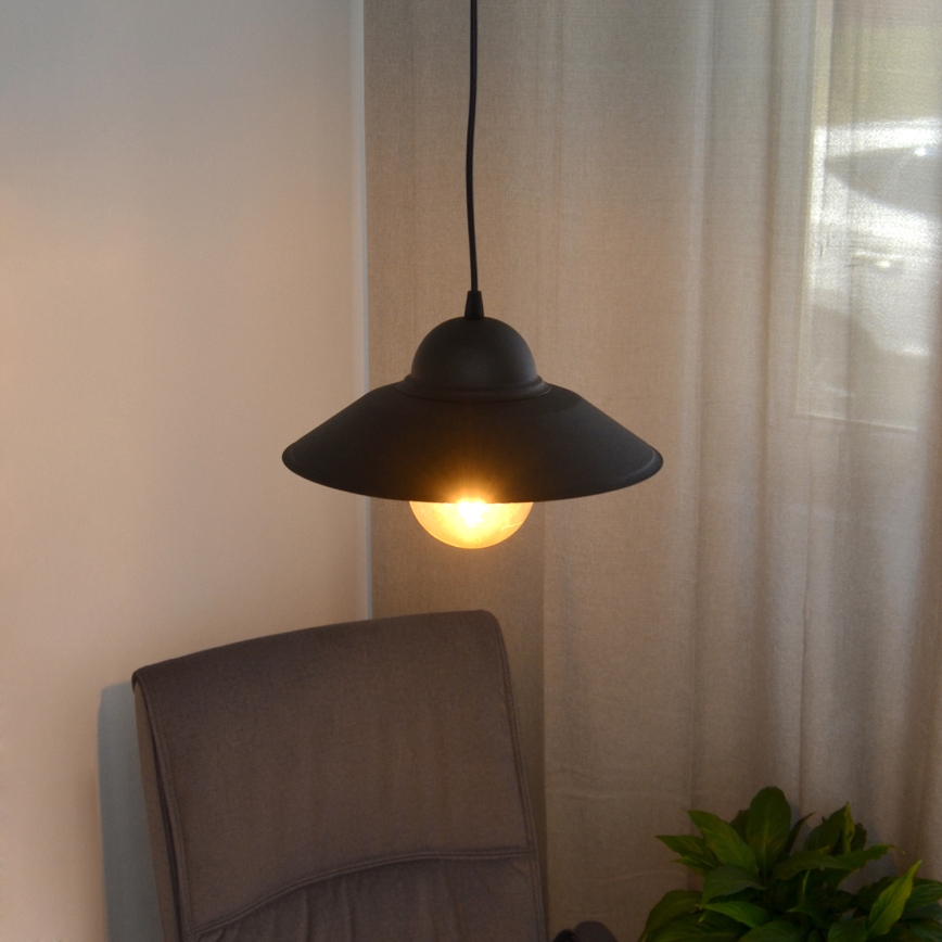 Csillár zsinóron SORAPIS 1xE27/15W/230V fekete