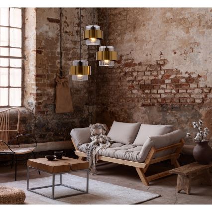 Csillár zsinóron SPIEGA 3xE27/60W/230V arany/fekete