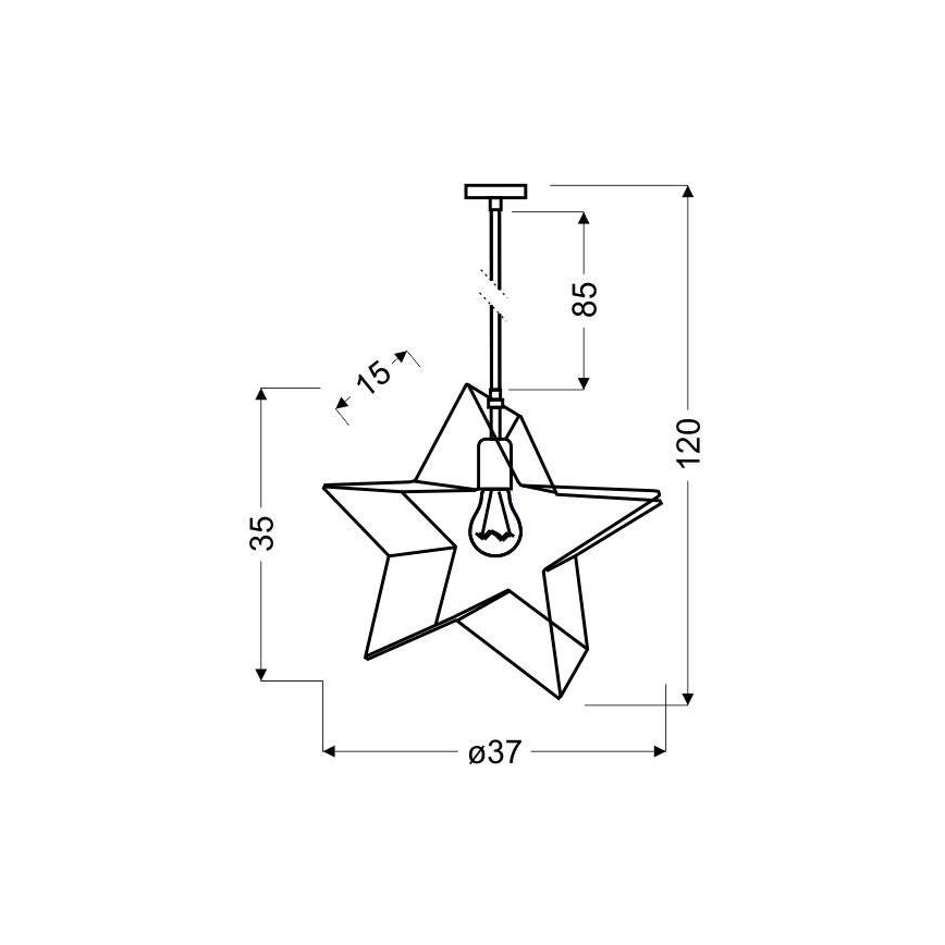 Csillár zsinóron STAR 1xE27/60W/230V