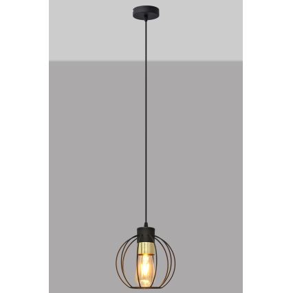 Csillár zsinóron STARLIGHT 1xE27/15W/230V fekete/arany