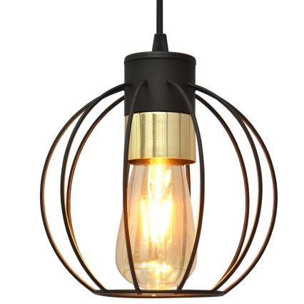 Csillár zsinóron STARLIGHT 1xE27/15W/230V fekete/arany