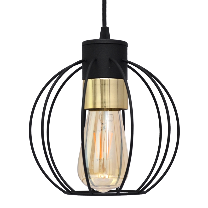 Csillár zsinóron STARLIGHT 1xE27/15W/230V fekete/arany