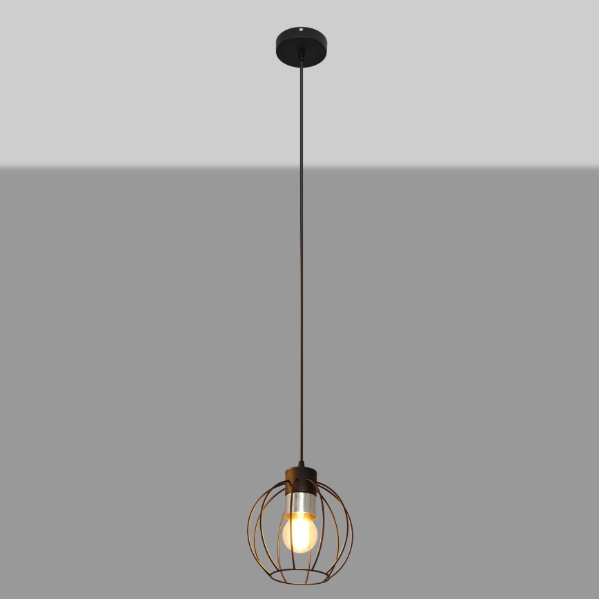 Csillár zsinóron STARLIGHT 1xE27/15W/230V fekete/ezüst