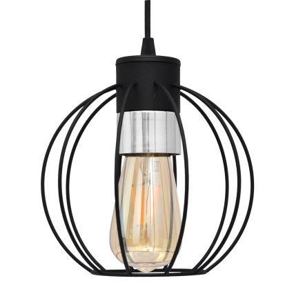 Csillár zsinóron STARLIGHT 1xE27/15W/230V fekete/ezüst