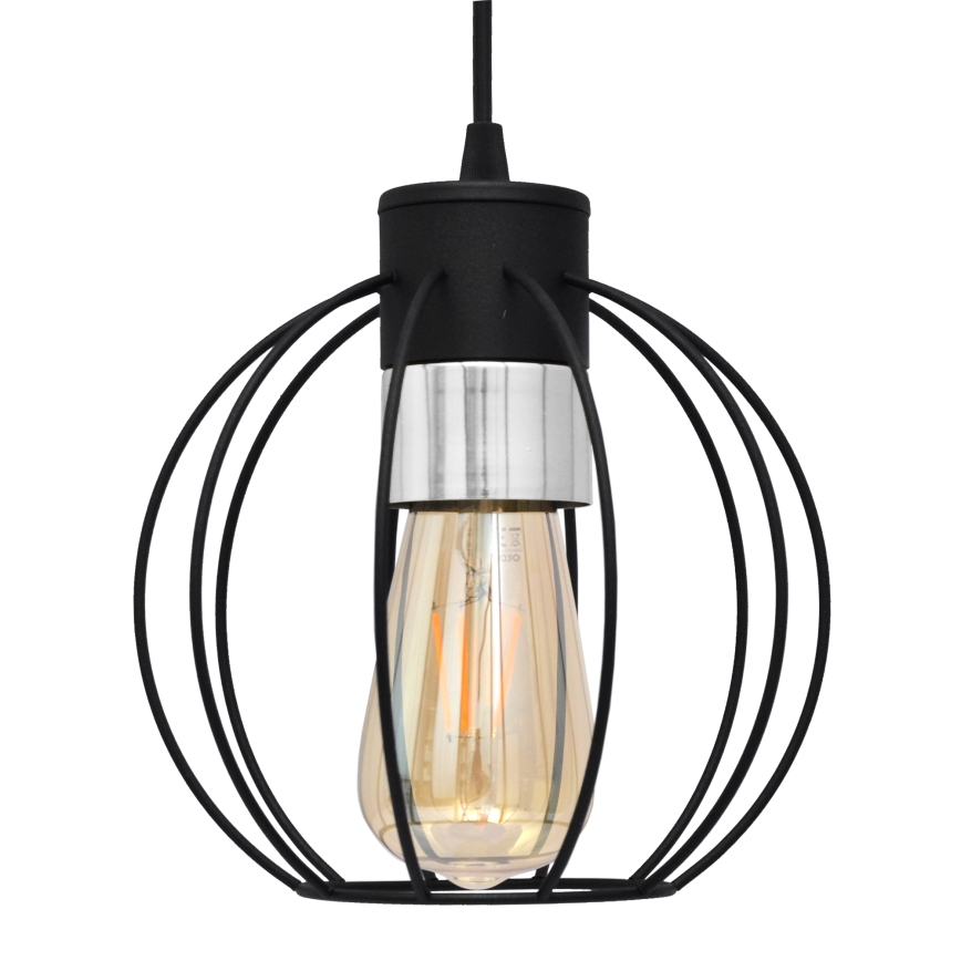 Csillár zsinóron STARLIGHT 1xE27/15W/230V fekete/ezüst