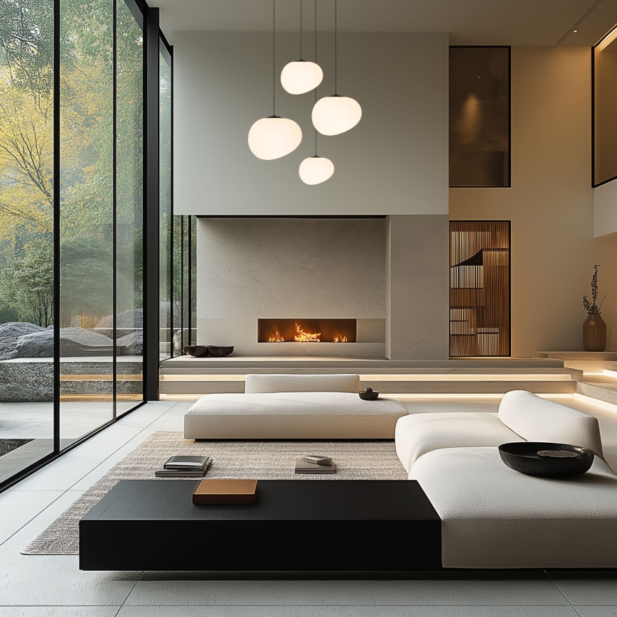 Csillár zsinóron STONES 1xE27/40W/230V átm. 25 cm