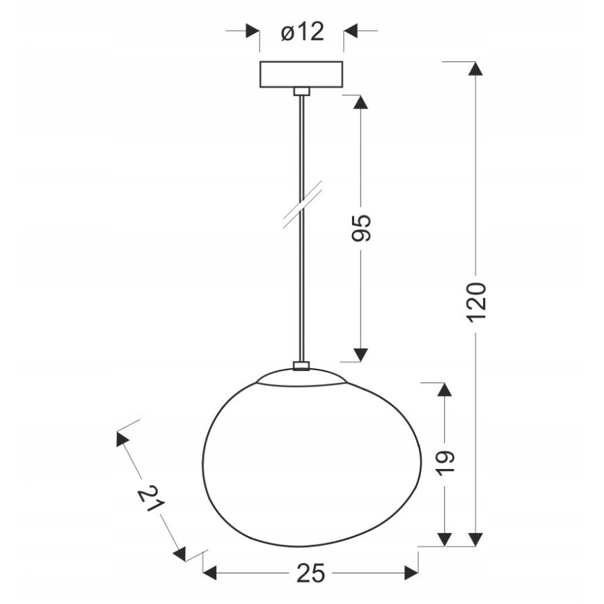 Csillár zsinóron STONES 1xE27/40W/230V átm. 25 cm