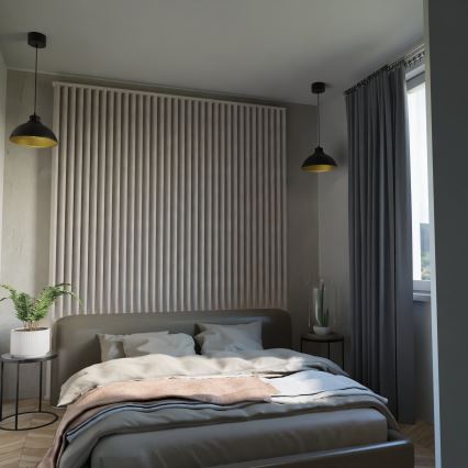 Csillár zsinóron SVEN 1xE27/15W/230V fekete/arany