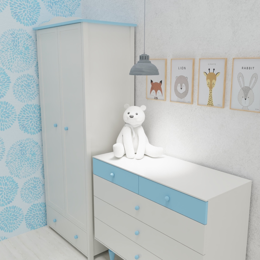 Csillár zsinóron SVEN 1xE27/15W/230V szürke