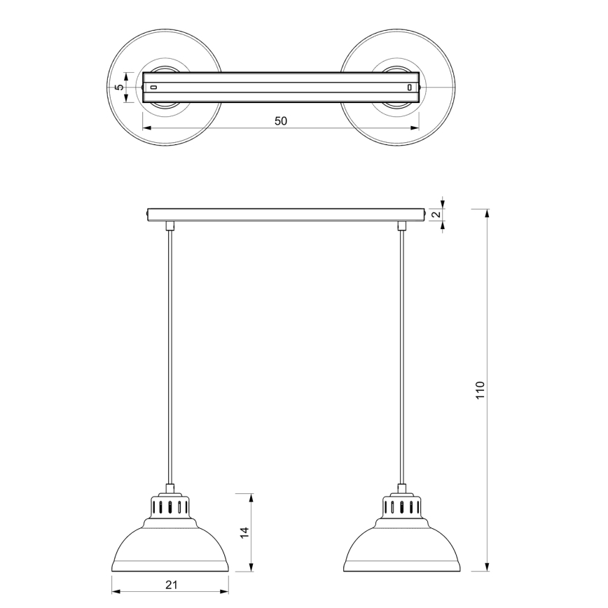 Csillár zsinóron SVEN 2xE27/15W/230V bézs