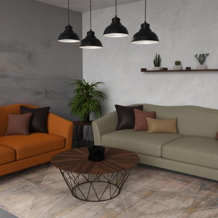 Csillár zsinóron SVEN 4xE27/15W/230V fekete