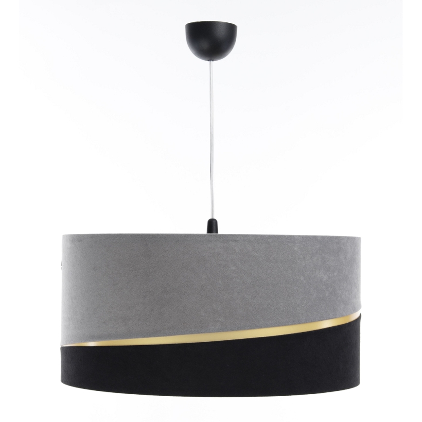 Csillár zsinóron SWING 1xE27/60W/230V fekete/szürke/arany