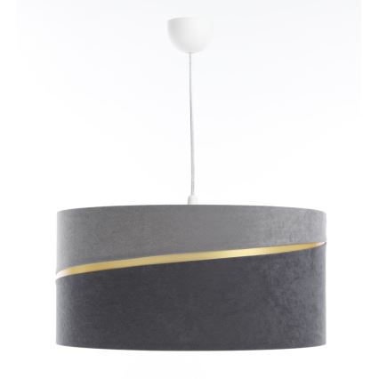 Csillár zsinóron SWING 1xE27/60W/230V szürke/arany