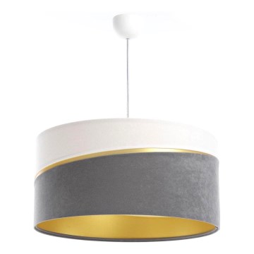 Csillár zsinóron SWING 1xE27/60W/230V szürke/fehér/arany