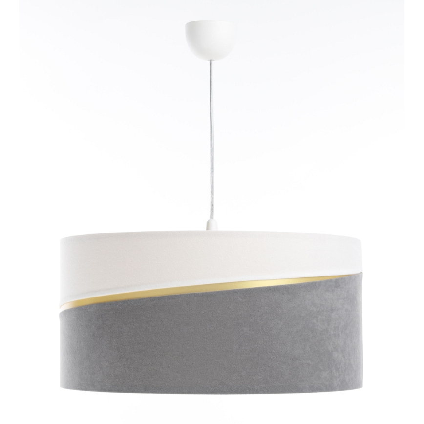 Csillár zsinóron SWING 1xE27/60W/230V szürke/fehér/arany