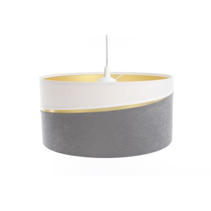 Csillár zsinóron SWING 1xE27/60W/230V szürke/fehér/arany