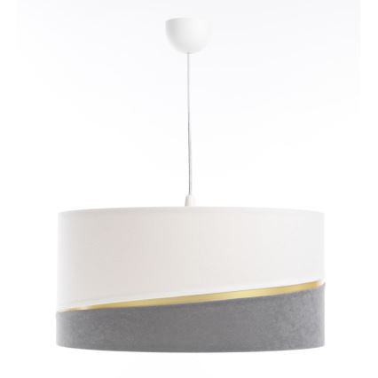 Csillár zsinóron SWING 1xE27/60W/230V szürke/fehér/arany