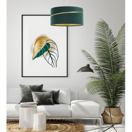 Csillár zsinóron SWING 1xE27/60W/230V zöld/arany