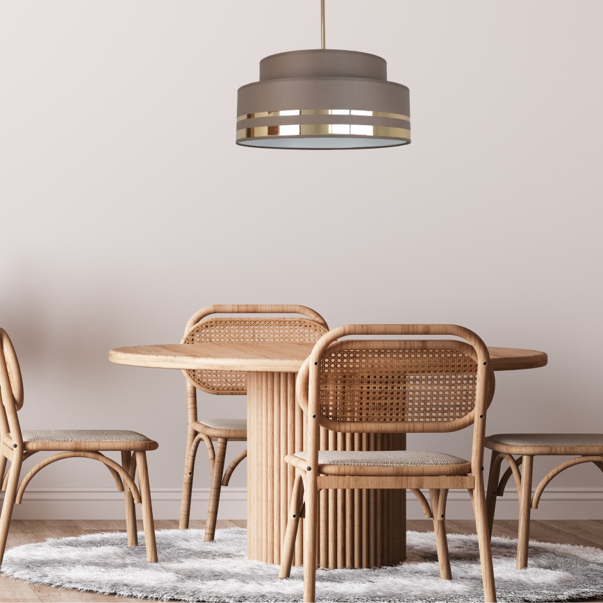 Csillár zsinóron TAMI 1xE27/60W/230V átm. 40 cm barna/arany