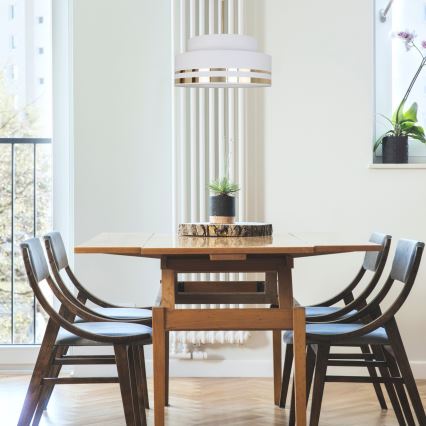 Csillár zsinóron TAMI 1xE27/60W/230V átm. 40 cm krémes/arany