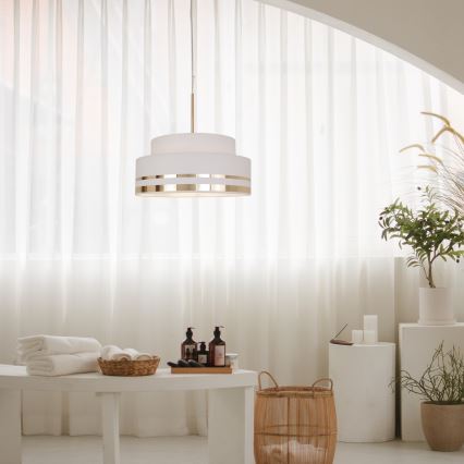 Csillár zsinóron TAMI 1xE27/60W/230V átm. 40 cm krémes/arany