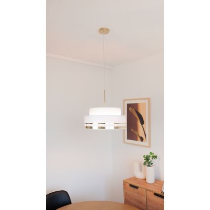 Csillár zsinóron TAMI 1xE27/60W/230V átm. 40 cm krémes/arany