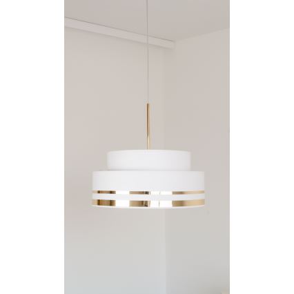 Csillár zsinóron TAMI 1xE27/60W/230V átm. 40 cm krémes/arany