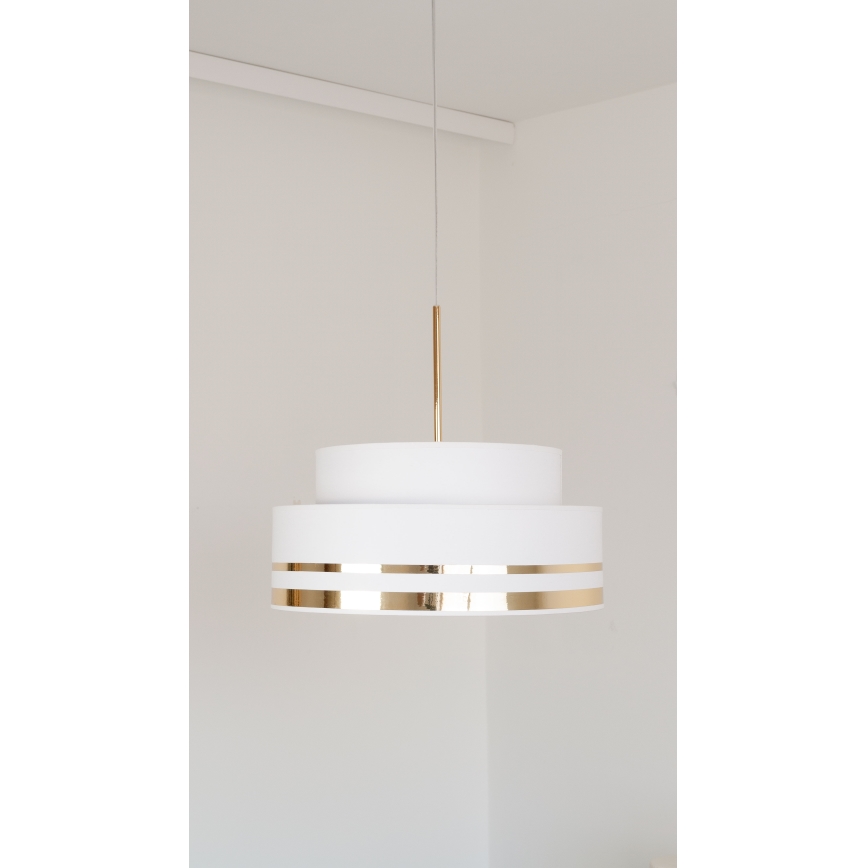 Csillár zsinóron TAMI 1xE27/60W/230V átm. 40 cm krémes/arany