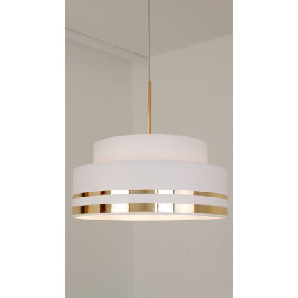 Csillár zsinóron TAMI 1xE27/60W/230V átm. 40 cm krémes/arany