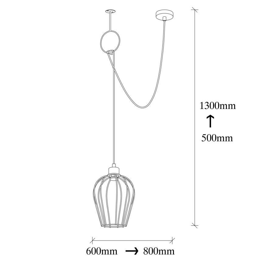 Csillár zsinóron TEL 1xE27/40W/230V