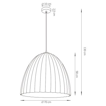 Csillár zsinóron TELMA 1xE27/60W/230V átm. 70 cm fekete/arany