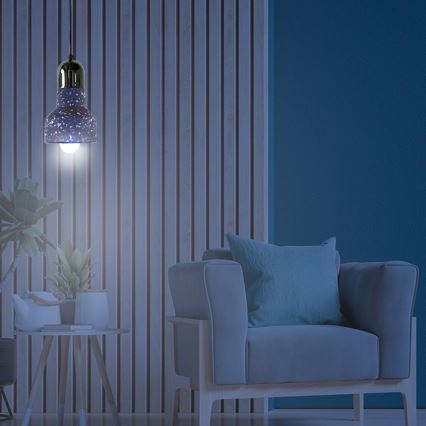 Csillár zsinóron TERRAZZO 1xE27/60W/230V átm. 12 cm fekete