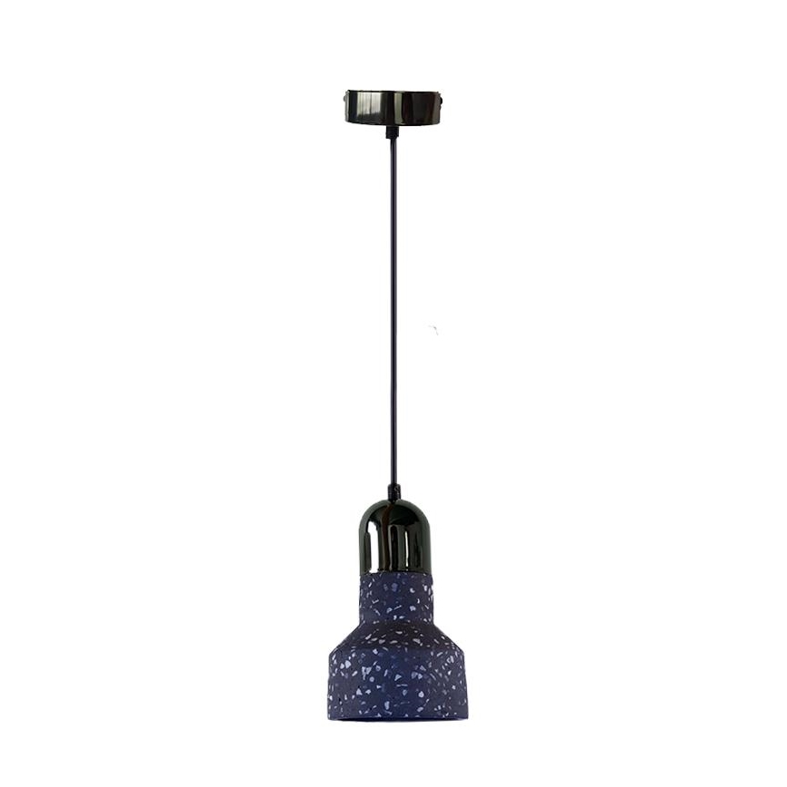 Csillár zsinóron TERRAZZO 1xE27/60W/230V átm. 12 cm fekete