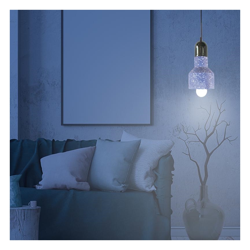 Csillár zsinóron TERRAZZO 1xE27/60W/230V átm. 12 cm kék