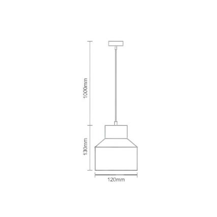 Csillár zsinóron TERRAZZO 1xE27/60W/230V átm. 12 cm krémes