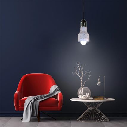 Csillár zsinóron TERRAZZO 1xE27/60W/230V átm. 12 cm krémes