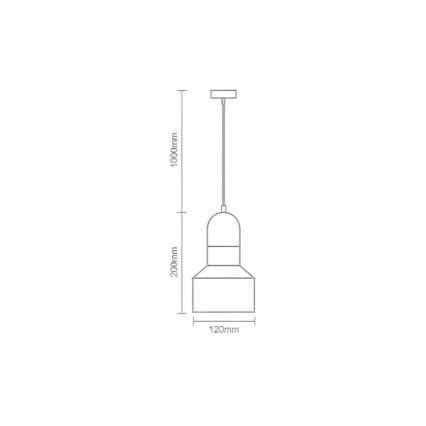 Csillár zsinóron TERRAZZO 1xE27/60W/230V átm. 12 cm piros