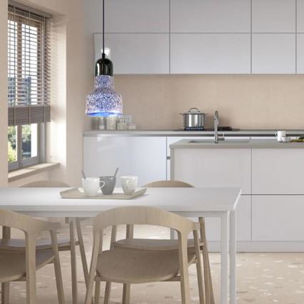 Csillár zsinóron TERRAZZO 1xE27/60W/230V átm. 12 cm szürke