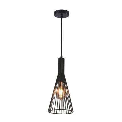 Csillár zsinóron TIANA 1xE27/20W/230V átm. 15,5 cm fekete