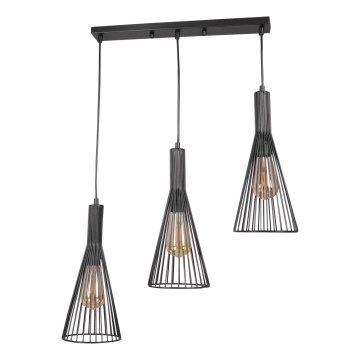 Csillár zsinóron TIANA 3xE27/20W/230V fekete