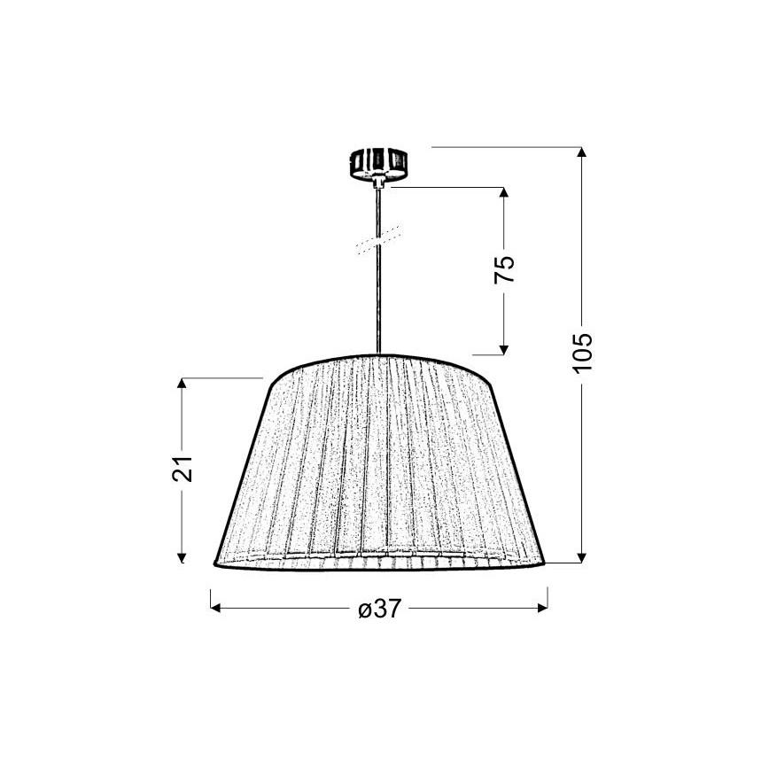 Csillár zsinóron TIZIANO 1xE27/60W/230V fekete