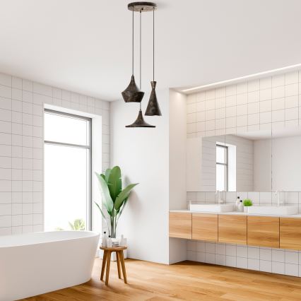 Csillár zsinóron TOM 3xE27/40W/230V szürke