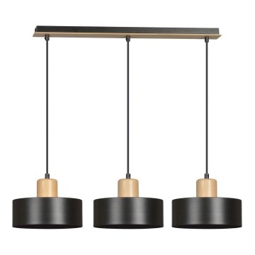 Csillár zsinóron TORIN 3xE27/15W/230V fekete